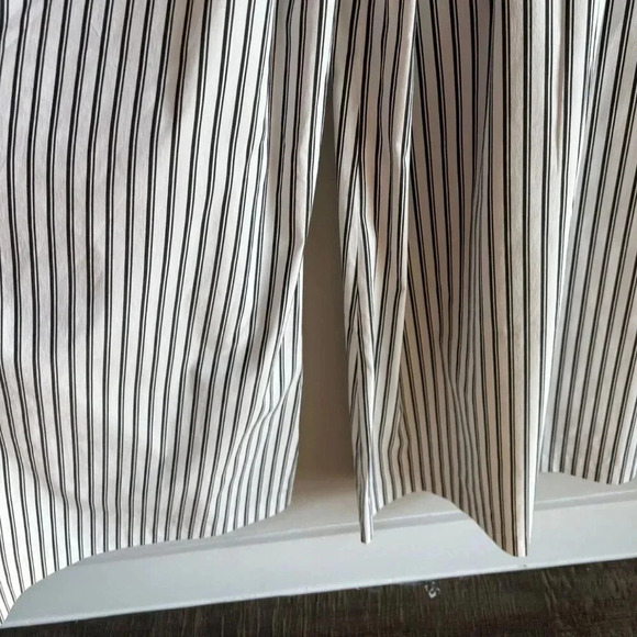 BCBGMAXAZRIA Womens Self Tie Belt Stripe Wide Leg Pants Black White Size 2/4 - Picture 10 of 13